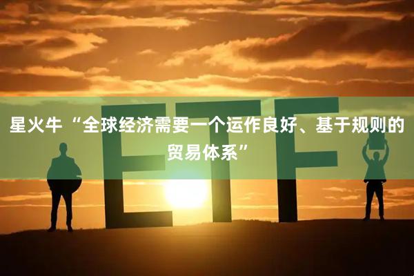 星火牛 “全球经济需要一个运作良好、基于规则的贸易体系”