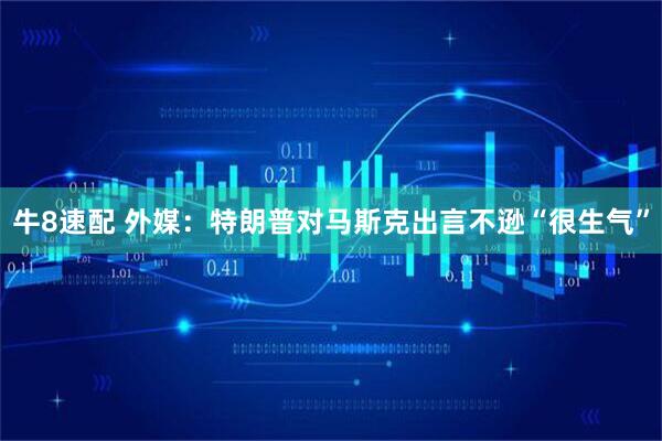 牛8速配 外媒:特朗普对马斯克出言不逊“很生气”